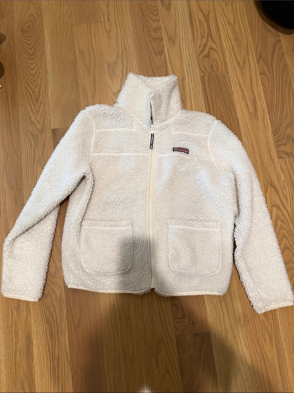 Vineyard Vines Cream Sherpa Zip Jacket M